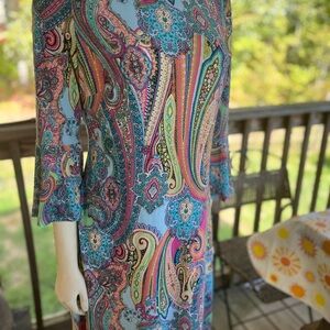 NWOT Paisley Print Blue Dress